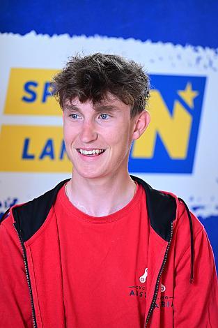 Alexander Hajek (AUT, Red Bull - Bora - hansgrohe), Pressekonferenz 5. Etappe Startort Langenlois NÖ; Herren Elite, Tour of Austria