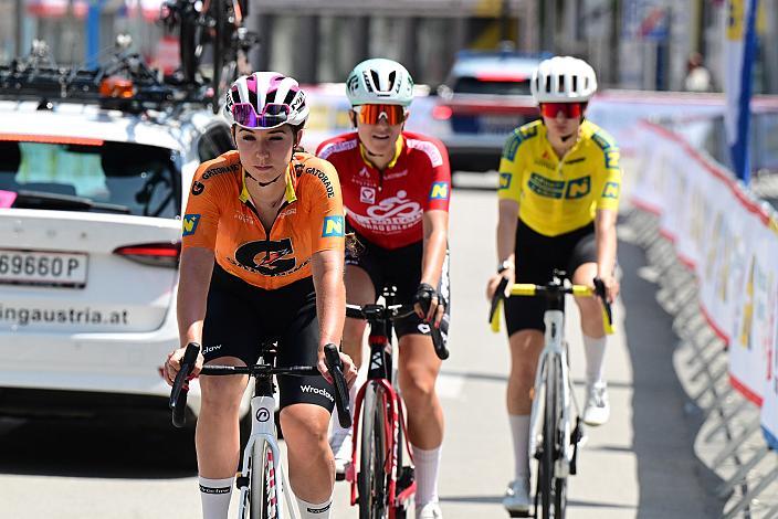 v.l. Olga Wankiewicz (POL, MAT Atom Deweloper Wroclaw), Leila Gschwendtner (AUT, Smurfit Westrock Cycling Team)), Liv Wenzel (LUX, Team Luxembourg), Amstetten-Amstetten, Sportland NÖ women tour