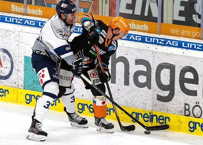 Paul Geiger (Hydro Fehervar AV 19), Juha-Pekka Hytönen (Steinbach Black Wings 1992) Black Wings Linz vs Hydro Fehervar AV 19,  Eishockey, Bet at Home ICE Hockey League