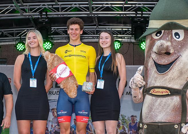 Gesamtführender und Etappensieger, Alec Segaert (BEL, Gaverzicht Be - Okay) t46. Int. Keine Sorgen,  Junioren Rundfahrt UCI Kat. MJ 2.1, 1. Etappe Haid/Ansfelden - Marchtrenk