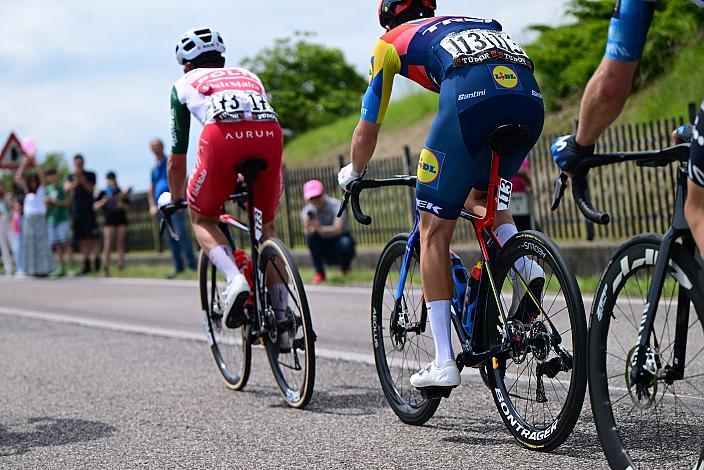 Patrick Konrad (AUT, Lidl-Trek) im Angriff 108. Giro d Italia, Stage 14, Fiume Veneto - Asiago (219km)