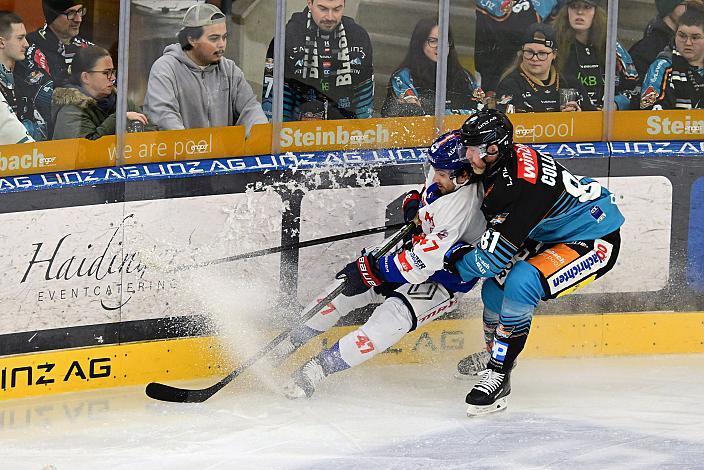 Marcel Witting (HC Tiwag Innsbruck - Die Haie), Sean Collins (Steinbach Black Wings Linz) 26. Runde ICE, Steinbach Black Wings Linz vs HCInnsbruck, Linz AG Eisarena 