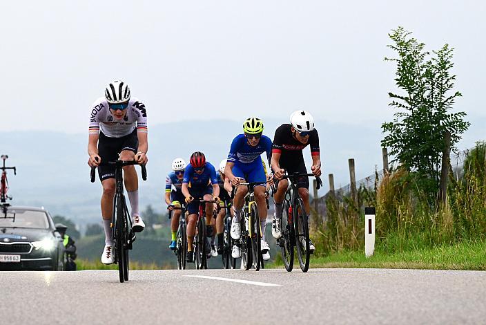 Am Mistelbacher Zeno Levi Winter (GER, Team Deutschland),  Tobias Gren (DEN, Team Kvickly Odder Junior), 50. OÖ Junioren Rundfahrt, 1. Etappe Marchtrenk - Marchtrenk