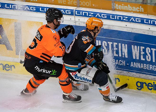 Michael Schiechl (Moser Medical Graz 99ers), Niklas Bretschneider (Steinbach Black Wings 1992) Steinbach Black Wings 1992 vs Graz 99ers, Qualifikationsrunfe Eishockey, Bet at Home ICE Hockey League