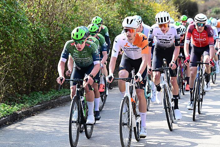 v.l. Josef Dirnbauer (AUT, Hrinkow Advarics), Paul Buschek (AUT, Schwingshandl Intralogistics), Zeno Levi Winter (GER, Tirol KTM Cycling Team),  65. Rad Saison Eroeffnungsrennen Leonding