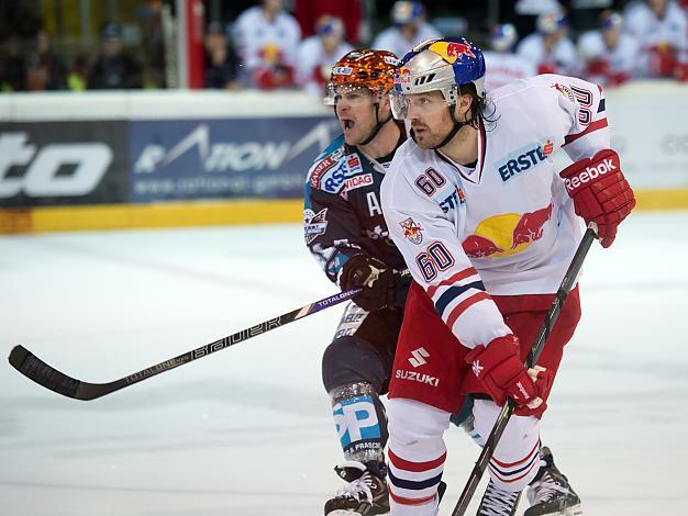 Curtis Murphy, Linz und Troy Milam, Salzburg, EHC Liwest Black Wings Linz vs EC Red Bull Salzburg