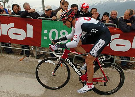 Jens Voigt, Deutschland, Team CSC, in der Schlussrampe am Kronplatz, Suedtirol.