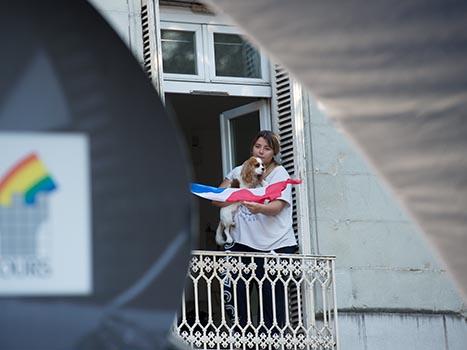 Fan im Ziel, Radrennen, Paris - Tours