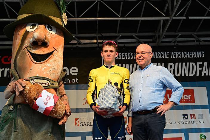 Im Gelben Trikot Oscar Amey (GBR, Willebrord Wil Vooruit), 50. OÖ Junioren Rundfahrt, 2. Etappe Sarleinsbach - Sarleinsbach