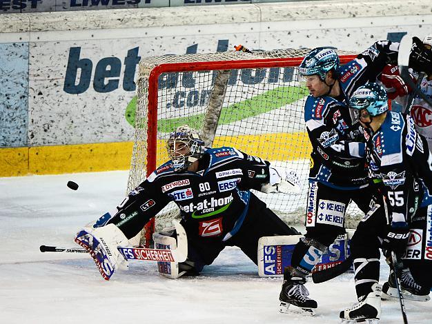 #80 David LeNeveu, Linz klaert, EHC Liwest Black Wings Linz vs EC KAC, Zwischenrunde