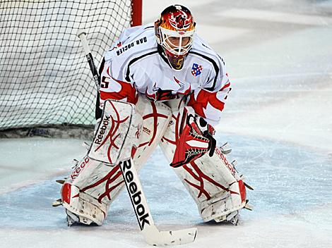 Tormann Peter Sevela, Dab. Docler Dunaujvaros, EHC Liwest Linz vs. Dab. Docler Dunaujvaros 