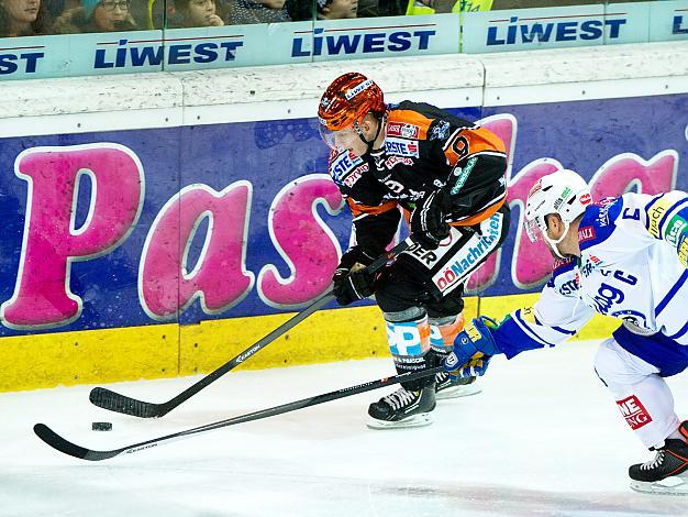 Jason Ulmer, Linz und Gerhard Unteluggauer, Villach, EHC Liwest Black Wings Linz vs EC VSV, Orangeday