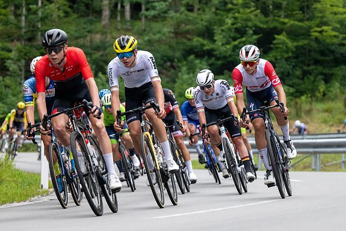 Im Trikot des Besten Erstjährigen Juniors Sune De Valck (BEL, Soudal Quick-Step U19), 50. OÖ Junioren Rundfahrt, 2. Etappe Sarleinsbach - Sarleinsbach