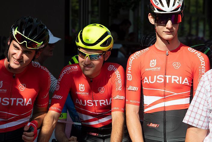 Leo Kerschbaum (AUT, Team Österreich), Lukas Griesser (AUT, Team Österreich), 46. Int. Keine Sorgen,  Junioren Rundfahrt UCI Kat. MJ 2.1, 1. Etappe Haid/Ansfelden - Marchtrenk