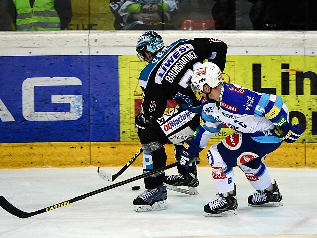 Gregor Baumgartner (Liwest Black Wings Linz) und Gerhard Unterluggauer (EC VSV), EHC Liwest Black Wings Linz vs EC VSV, Play-Offs, Viertelfinale 