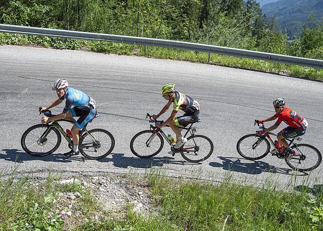 v.l. Stephan Rabitsch (AUT, Team Felbermayr Simplon Wels), Daniel Geismayr (AUT, Team Vorarlberg), Hermann Pernsteiner (AUT, Bahrain Merida Pro Cycling Team), Herren Elite Rad Strassen Staatsmeisterschaft, Mondsee