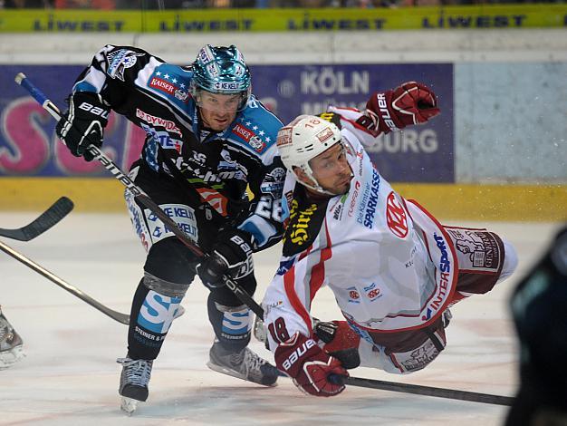 Rob Hisey, Linz und Thomas Koch, KAC, EHC Liwest Black Wings Linz vs EC KAC