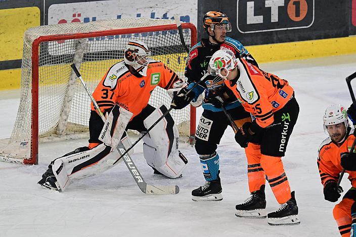 Tormann Jonas Gunnarsson (Moser Medical Graz 99ers), Henrik Neubauer (Steinbach Black Wings Linz)  Win2Day ICE Hockey League,  Steinbach Black Wings Linz vs Moser Medical Graz 99ers,  Linz AG Eisarena 