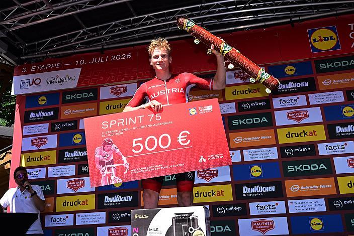 Aktivster Fahrer Sebastian Putz (AUT, Austria),  3. Etappe von Lienz nach St. Johann Alpendorf, 188km, Tour of Austria