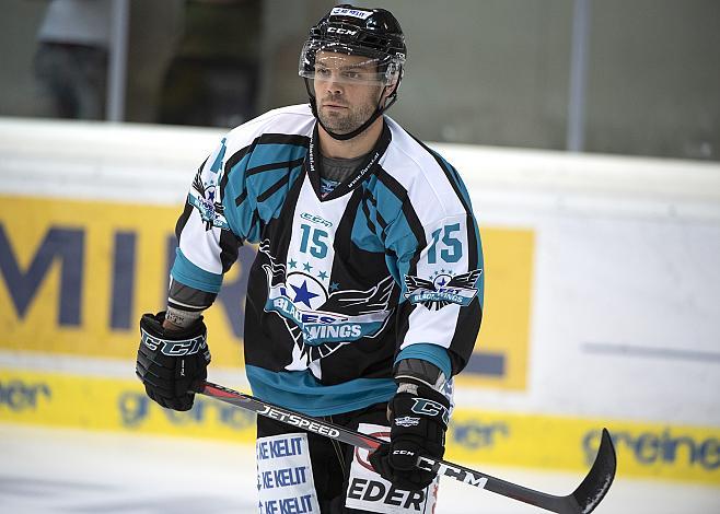 Kevin Kapstad (EHC Liwest Black Wings Linz) Eishockey Testspiel, EHC Liwest Black Wings - CEZ Motor Ceske Budejovice