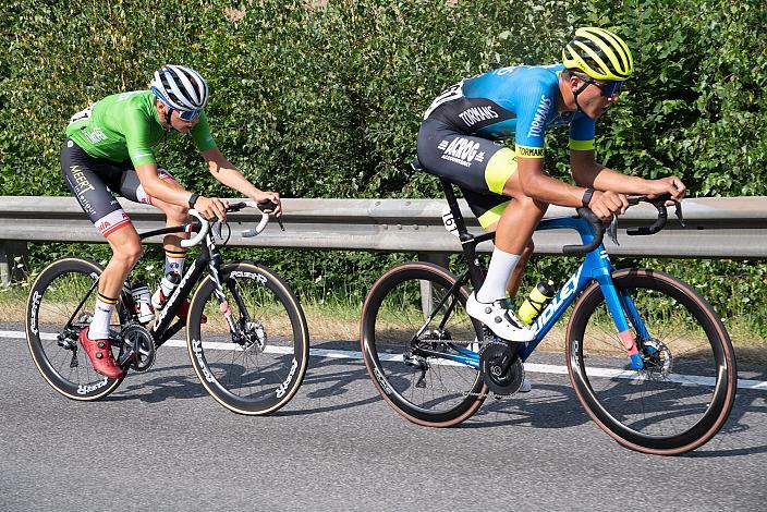 Im Grünen Punkte Trikot Jens Verbrugghe (BEL, AVIA-Rudyco Cycling Team), Sente Sentjens (BEL, Acrog-Tormans),  Rohrbach - Rohrbach, Int. "Keine Sorgen" Junioren Rundfahrt UCI Kat. 2.1 MJ