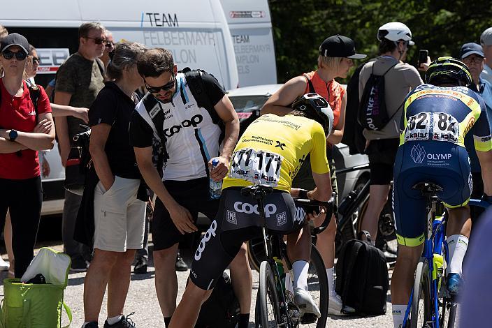 im Gelben Trikot des Gesamtführenden Andreas Stokbro Nielsen (DEN, Team Coop), St.Florian, Asten - Resort Hinterstoder, Höss, Int. Raiffeisen Oberösterreich Rundfahrt UCI Kat. 2.2