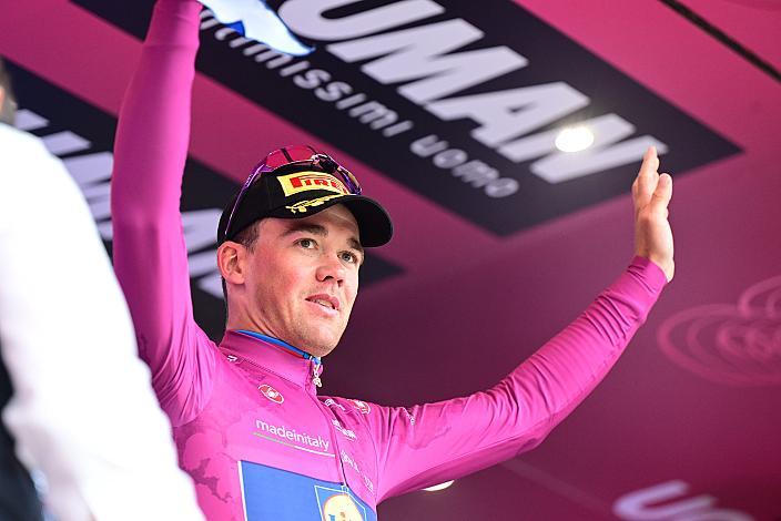 Mads Pedersen (DEN, Lidl - Trek) im Maglia Ciclamino das Trikot des Punktebesten in Gorizia, 108. Giro d Italia, Stage 14, Treviso - Gorizia (195km)