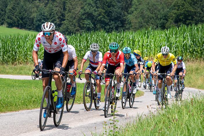 Etappensieger im Bergtrikot Artem Shmidt (USA, Cannibal Team), 2. Gesamt Benjamin Eckerstorfer (AUT, Team Österreich), Gesamtsieger Frank Aron Ragilo (EST, Cannibal Team), Bad Wimsbach - Strass im Attergau, Int. "Keine Sorgen" Junioren Rundfahrt UCI Kat. 2.1 MJ