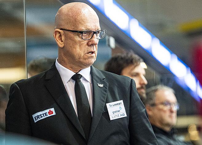 Im Bild: Head-Coach Tom Rowe (EHC Liwest Black Wings Linz) Eishockey,  EHC Liwest Black Wings Linz vs HC TWK Innsbruck â€žDie Haieâ€œ