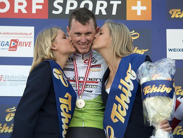 Andreas Hofer, Team Vorarlberg, gewinnt Gold in der Zeitfahr Meisterschaft U23.