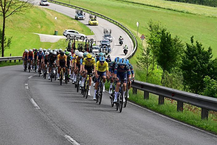 Im Gelben Trikot des Gesamtführenden Henrique Ribeiro Bravo (BRA, Soudal - Quickstep Devo Team)  4. Etappe Aigen - Schlägl Aigen - Schlägl, Oberösterreich Rundfahrt