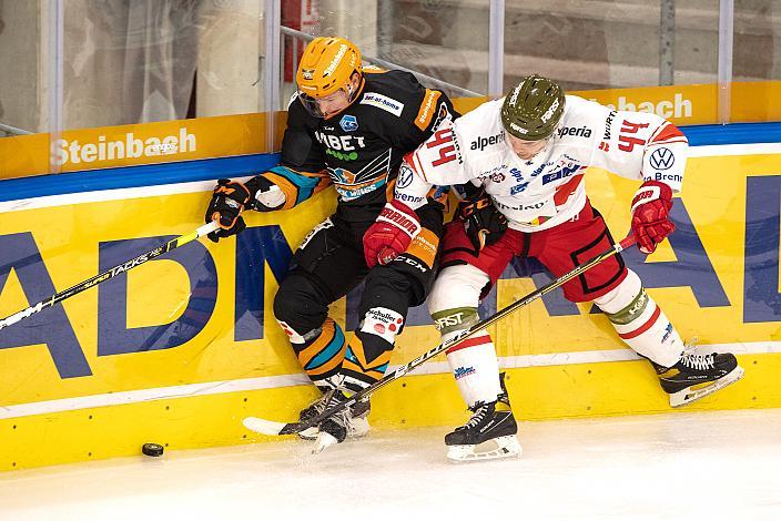 Emilio Romig (Steinbach Black Wings Linz), Nicholas Plastino (HCB Suedtirol Alperia) Steinbach Black Wings Linz vs HCB Südtirol Alperia, bet-at-home ICE Hockey League