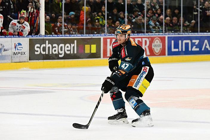 Logan Roe (Steinbach Black Wings Linz) Tosrschütze zum 2 zu 1, Steinbach Black Wings Linz vs HCB Suedtirol Alperia, Linz AG Eisarena 