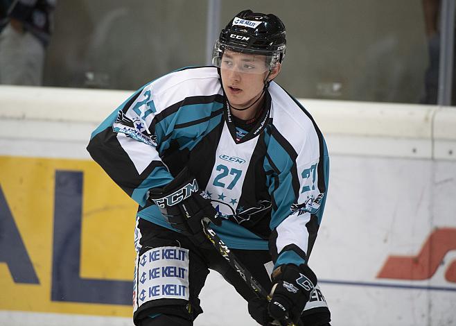 Moritz Matzka (EHC Liwest Black Wings Linz) Eishockey Testspiel, EHC Liwest Black Wings - CEZ Motor Ceske Budejovice