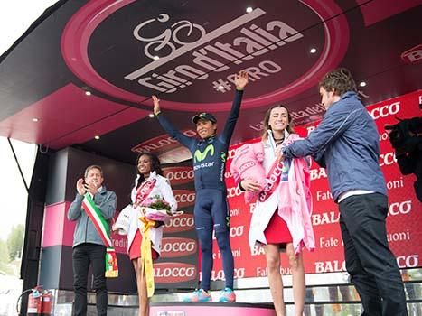 Nairo Quintana, COL (#121, Movistar Team) in Rosa