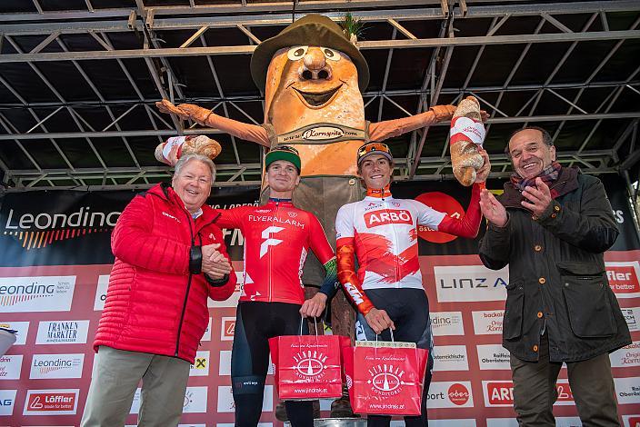 Podest Herren  Sieger Jaka Primozic (SLO, Hrinkow Advarics), 3. Platz Marco Schrettl (AUT, Tirol KTM Cycling Team)  63. Saison Eroeffnung Leonding Herren, Road Cyling League Austria