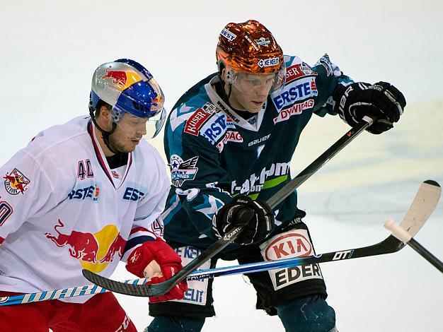 Jason Ulmer, Linz und Andreas Kristler, Salzburg,  Linz EHC Liwest Black Wings Linz vs EC Red Bull Salzburg