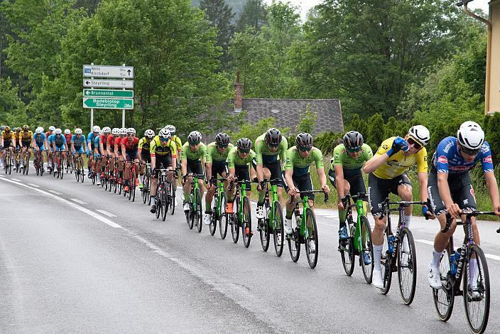 Im Gelben Trikot des Gesamtführenden Timo Kielich (BEL, Alpecin-Deceuninck Development Team), 3. Etappe St.Florian/Asten  - Hinterstoder, Int. Raiffeisen Oberösterreich Rundfahrt UCI Kat. 2.2