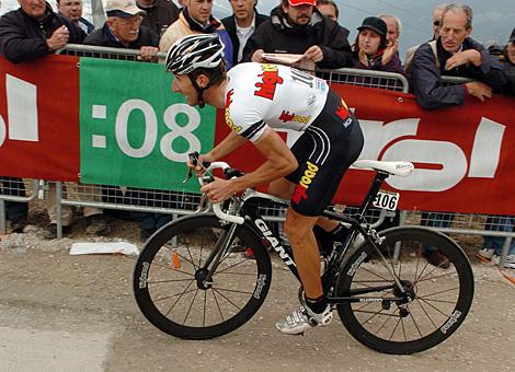 Morris Possoni, Italien, Team High Road, in der Schlussrampe am Kronplatz.