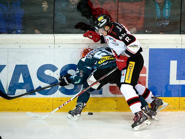 Patrick Spannring, Linz, und Jan Mueller, Znaim, EHC Liwest Black Wings Linz vs HC Orli Znojmo