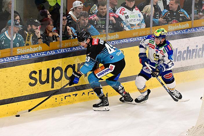Graham Knott (Steinbach Black Wings Linz), Philipp Lindner (EC iDM Wärmepumpen VSV), 5. Runde ICE, Steinbach Black Wings Linz vs EC VSV , Linz AG Eisarena 