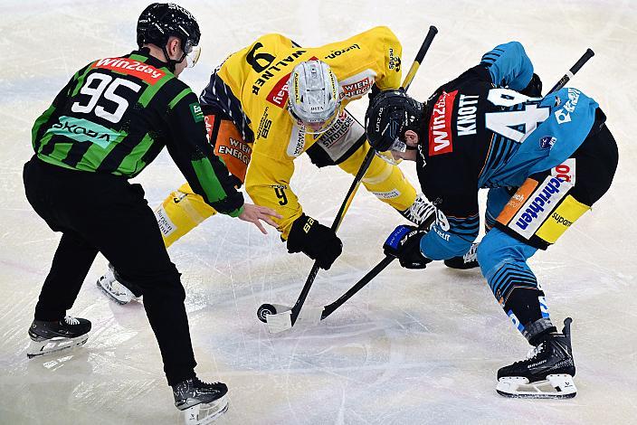 Leon Wallner (Vienna Capitals), Graham Knott (Steinbach Black Wings Linz) 48. Runde ICE, Steinbach Black Wings Linz vs Vienna Capitals, Linz AG Eisarena 