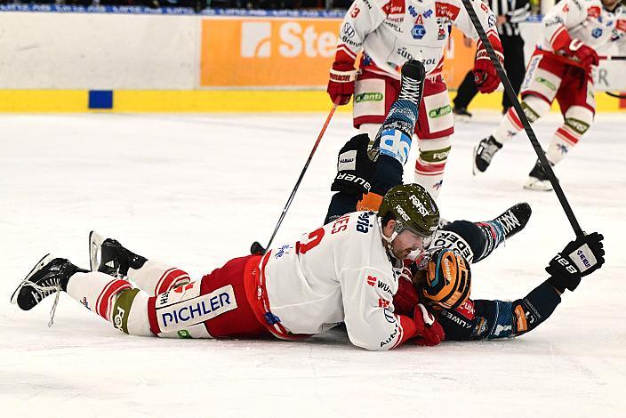 Brian Lebler (Steinbach Black Wings Linz), Joshua Teves (HCB Suedtirol Alperia),  Steinbach Black Wings Linz vs HCB Südtirol Alperia, ICE Eishockey Liga, Linz AG Eisarena