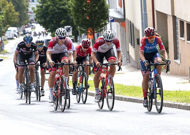 v.l. Christina Schweinberger (AUT, Doltcini - Van Eyck Sport UCI Woman Cycling Team), Kathrin Schweinberger (AUT, Doltcini - Van Eyck Sport UCI Woman Cycling Team), Sarah Rijkes (AUT, Ceratizit - WNT Pro Cycling)ÖSTM Strasse Mattersburg, Österreichische Staatsmeisterschaft U23, Elite Damen und Herren