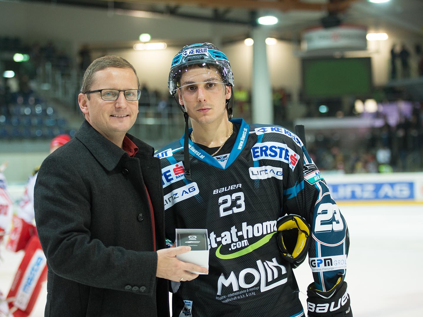 Spieler des Abends, Fabio Hofer, Linz, EHC Liwest Black Wings Linz vs EC KAC