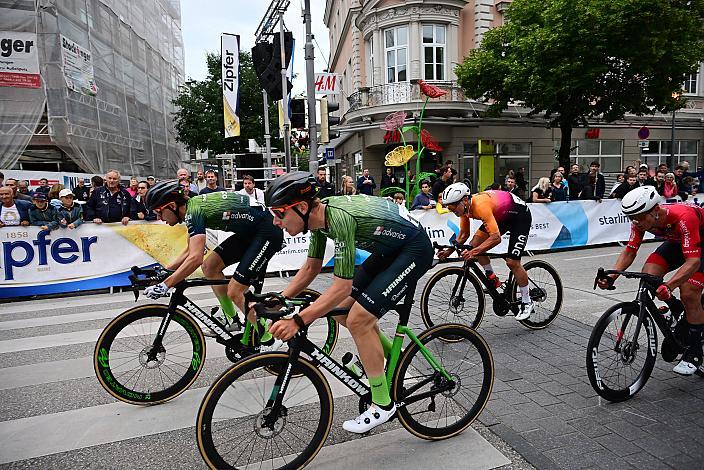 Valentin Poschacher (AUT, Hrinkow Advarics),  Dominik Hödlmoser (AUT, Hrinkow Advarics), Herrenrennen, Kriterium Wels,