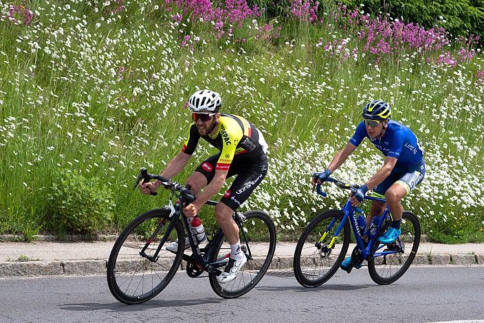 Alexis Guerin (FRA, Team Vorarlberg) Etappensieger Michal Schlegel (CZE, Team Elkov Kasper) 2. Etappe Eferding - Oberneukirchen, Int. Raiffeisen Oberösterreich Rundfahrt UCI Kat. 2.2