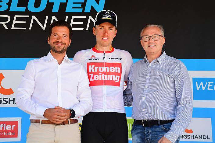 v.l. Mario Rossmann (Präsident Cycling Upper Austria, Oberösterreich), Führender Road Cycling League Tobias Nolde (GER, Team Vorarlberg), Mag. Roland Hechenberger (Raiba Wels) Herren Elite, U23, Road Cycling League Austria, 64. Raika Kirschbluetenrennen, Wels, Oberösterreich