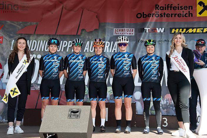 das Team des RC ARBÖ SK Voest Damen Elite, U23, Radliga, 61. Radsaison-Eröffnungsrennen Leonding, Oberösterreich 