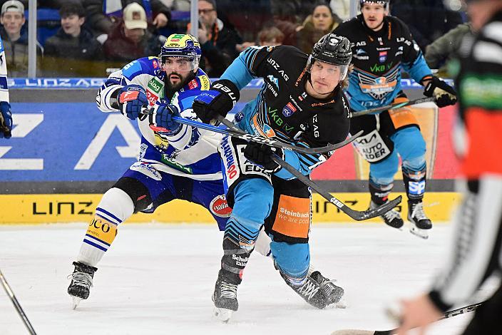 Steven Strong (EC iDM Wärmepumpen VSV), Brian Lebler (Steinbach Black Wings Linz), 36. Runde ICE, Steinbach Black Wings Linz vs EC iDM Wärmepumpen VSV), Linz AG Eisarena 